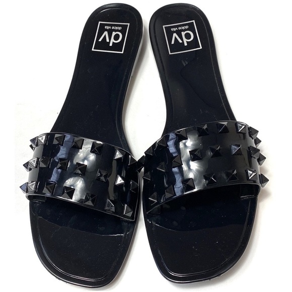 DV Dolce Vita black Skylar studded slides sandals size 7 - Picture 1 of 4